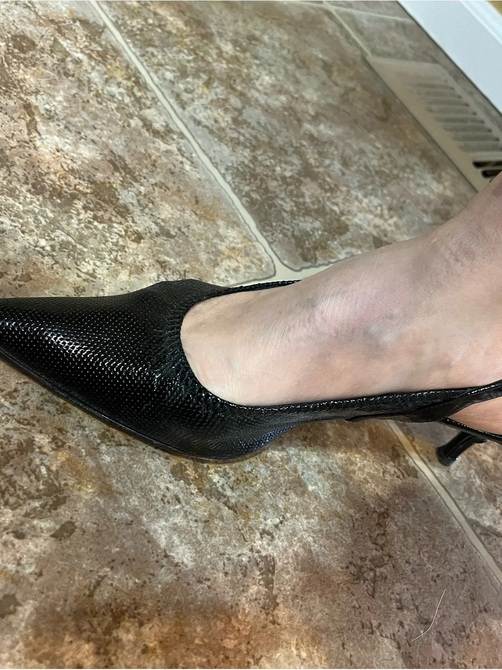 Donald J. Pliner Black Pointed Toe Slingback Heels 9.5